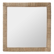 bali & pari Geralyn Japandi Natural Seagrass Square Wall Mirror
